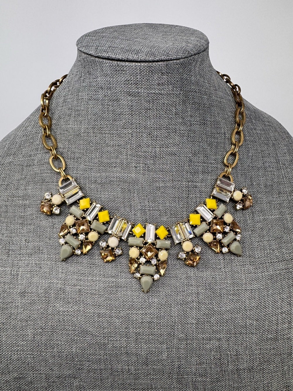 J Crew Multi Color Statement Necklace, preppy colorful classic‎ work formal